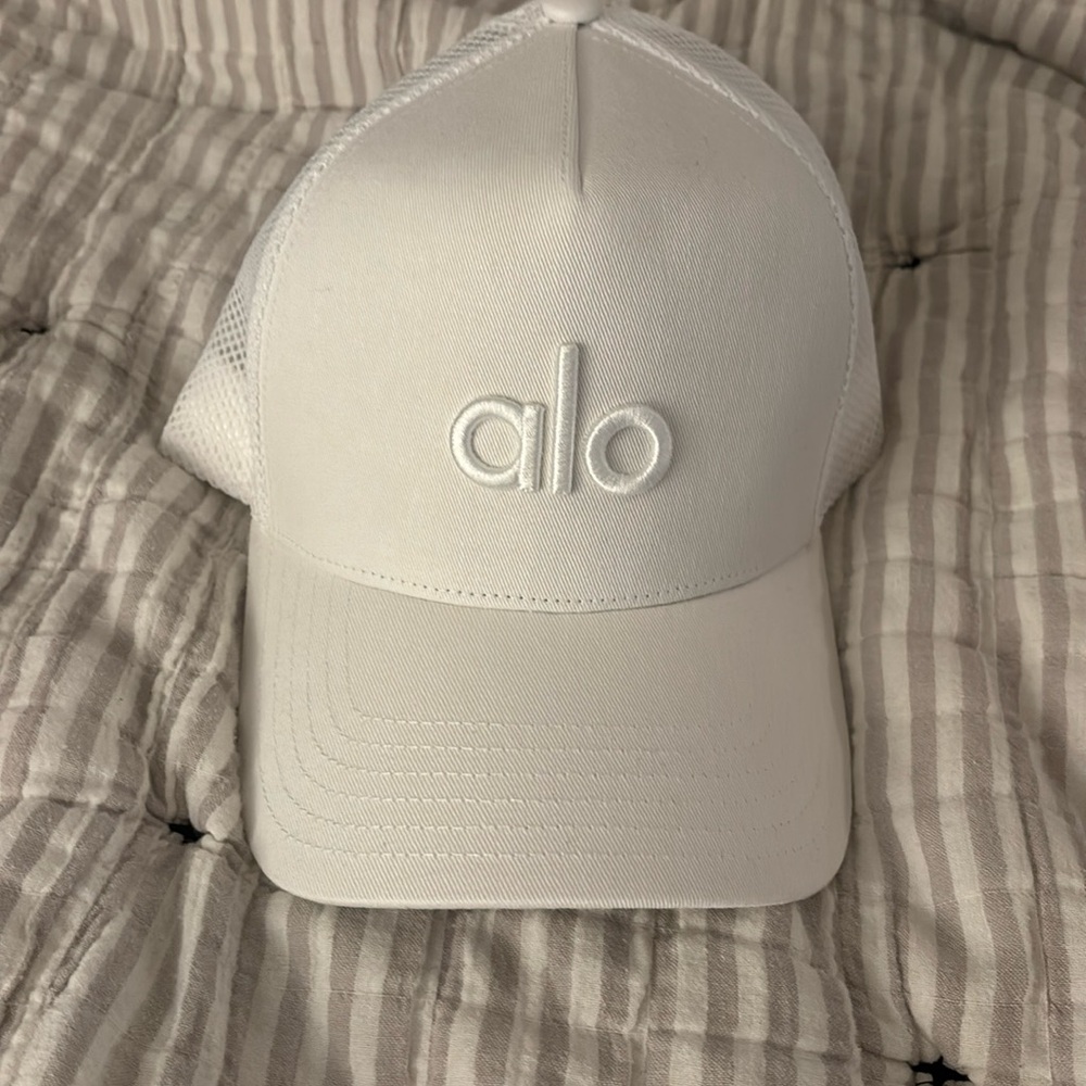Brand new Alo white trucker hat